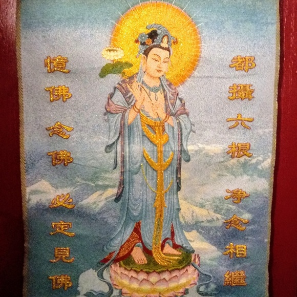 Guanyin Tibetian silk tapestry (thangka) - Picture 3 of 6
